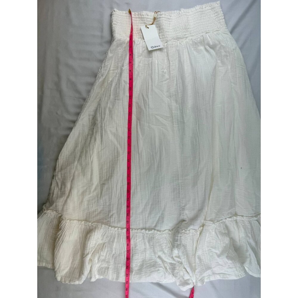 NWT Quince 100% Organic Cotton Gauze Smocked Maxi Skirt Size M - Picture 9 of 10